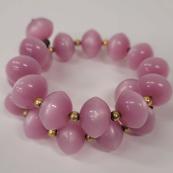 Lavender Thermoset Memory Wire Vintage Bracelet - image 3