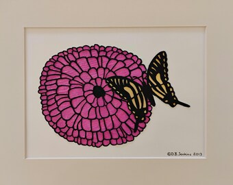 Butterfly Silhouette by David Jenkins DBJ2478 original art