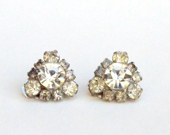 Amazing Oversized Rhinestone clip on Earrings