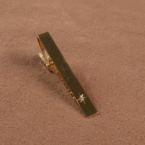 Vintage Anson 14K Gold Tie Bar with Diamond Accent dixon image 1