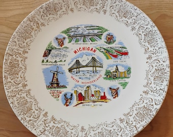 Michigan Souvenir Plate W1.93