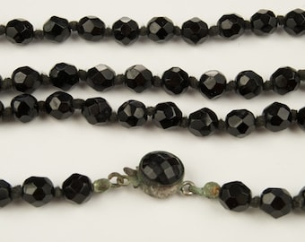 SALE WAS 250 Beautiful Gatsby Style Long Jet Bead Necklace SALE was 300