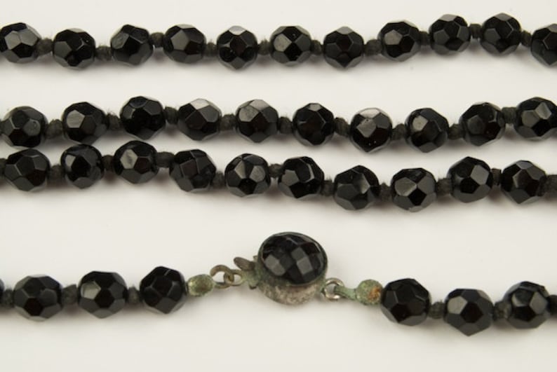 SALE WAS 250 Beautiful Gatsby Style Long Jet Bead Necklace SALE was 300 image 1