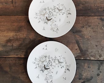 Set of Two Birds On Trees Rosenthal Plates by Raymond Loewy