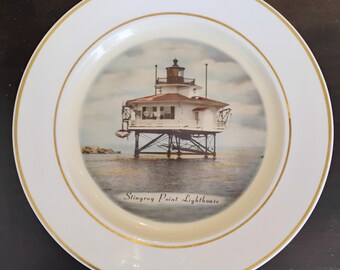 Stingray Point Lighthouse Vintage Souvenir Plate W1.162