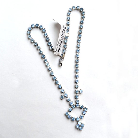 Sparkly Blue Rhinestone Necklace - image 2