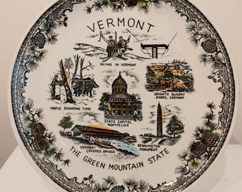 Vermont The Green Mountain State Souvenir Plate W1.29