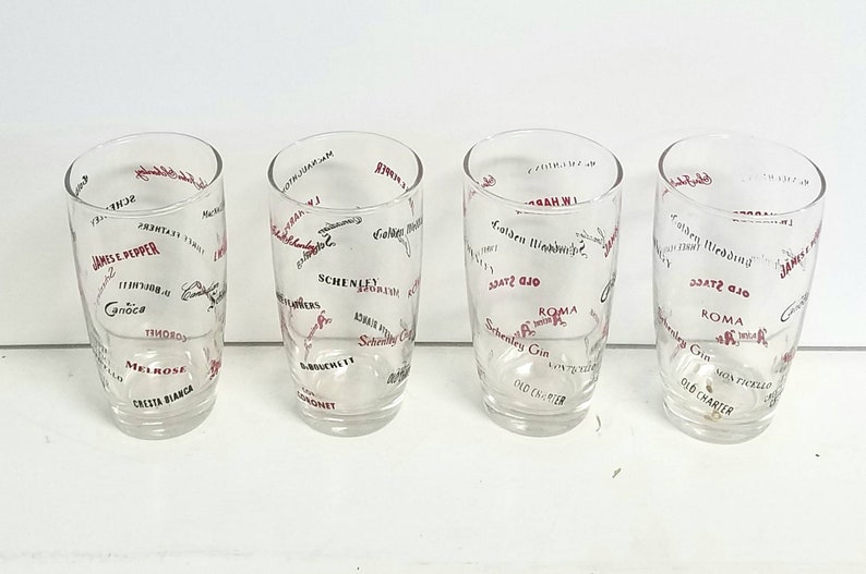 Retro Cool Schenley Bar Glasses Set of 4 image 6