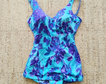 Sirena Vintage Floral Aqua One Piece Swimsuit SW-3