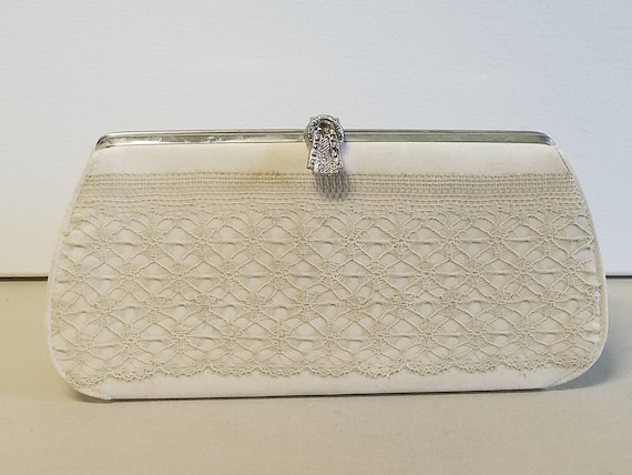 Lovely spiderweb lace upcycled evening clutch - image 1