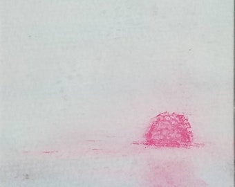 Peony Sky mixed media by Theresa Wells Stifel
