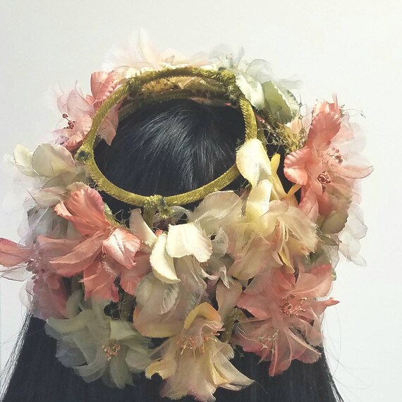 Peachy Floral Clamp Hat - image 2