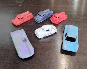 6 Vintage Toy Car Housings Plastic and Metal
