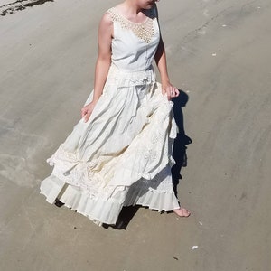 Upcycled Lace & Victorian Skirt - perfect for beach wedding garden wedding or just dancing