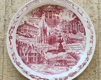 Historic Natchez Mississippi Souvenir Plate W1.123