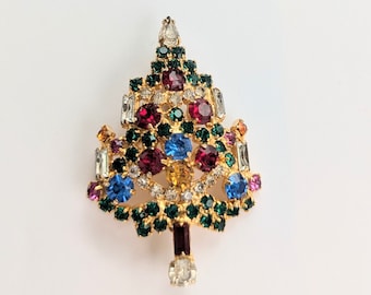 Vintage Signed Warner Christmas Tree Brooch 24725A