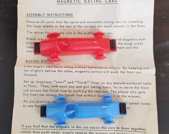 Set of Vintage Magnetic Racing Cars with Instructions