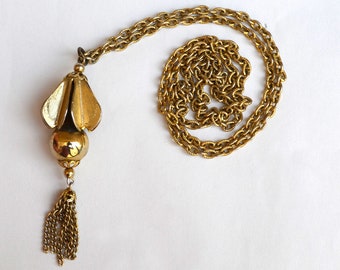 Brass Drop Pendant and Chain