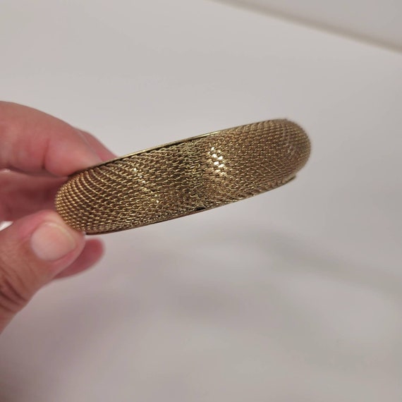 Brass Mesh Bangle Bracelet - image 4