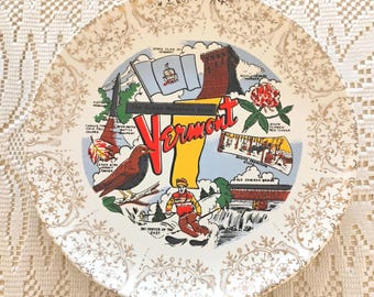 Vermont The Green Mountain State Souvenir Plate W1.134