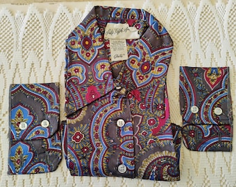 Saks Fifth Avenue Paisley Dickie Collar 'N Cuffs New Old Stock B1.24