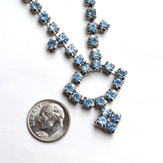 Sparkly Blue Rhinestone Necklace - image 3