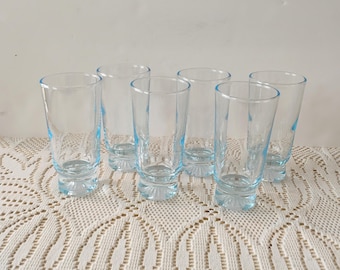 Set of 6 Blue Duz Vintage Shot Glasses TWSBW-49