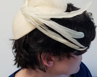 Creamy Feathered Fascinator by The Glad Hatter