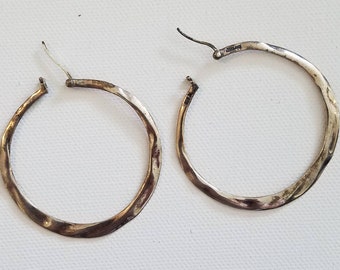 Hand wrought Sterling Hoops