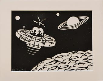 Aliens! Silhouette by David Jenkins DBJ3859 original art
