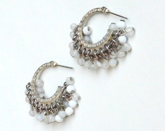 Gray and White Cha-Cha post earrings