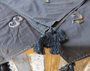 Set of 3 Weighted Tasseled Bridge Table Cloths