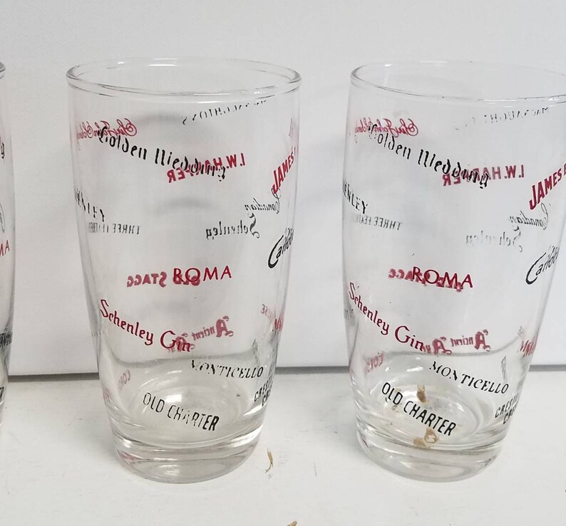 Retro Cool Schenley Bar Glasses Set of 4 image 10