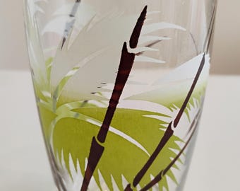 Vintage Set of Four Bamboo Print Glasses TWSBW-19