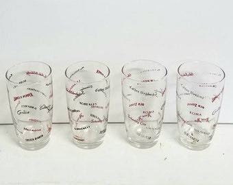 Retro Cool Schenley Bar Glasses - Set of 4 bin 25a