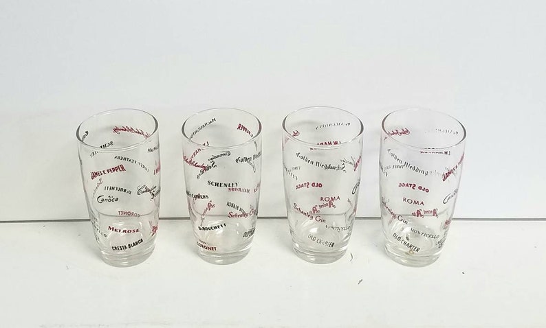 Retro Cool Schenley Bar Glasses Set of 4 image 5