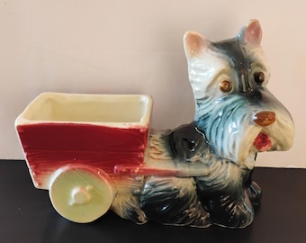 1940s ceramic Scottie Dog Puppy Planter