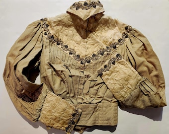 Edwardian Silk and Brocade Buillion Embroidered Jacket Blouse