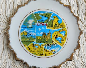 Utah Vintage Souvenir Plate W1.155