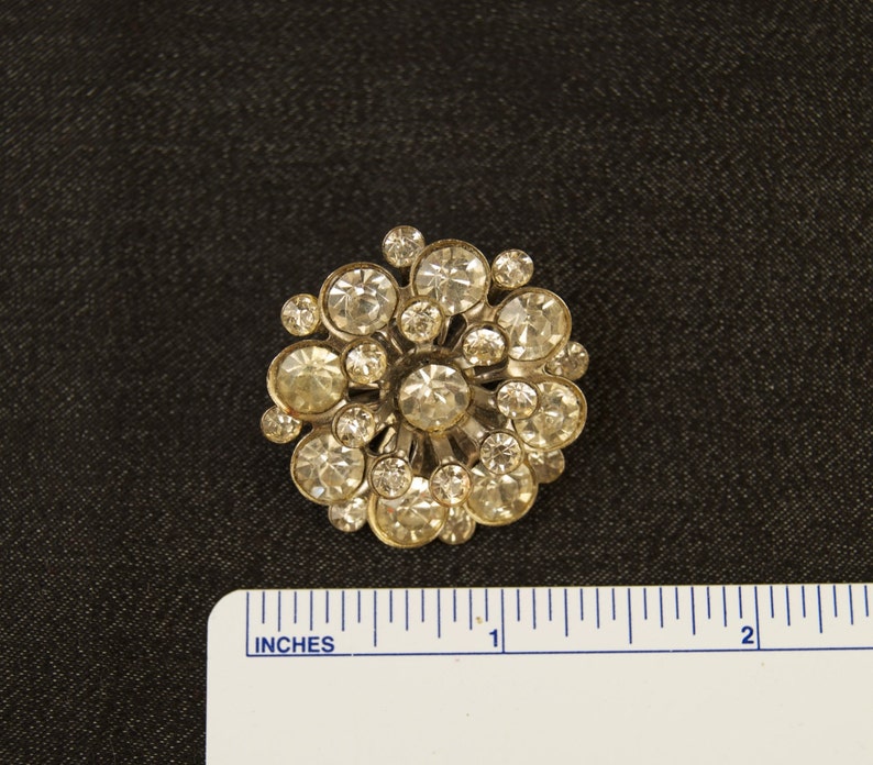 Vintage Dimensional Rhinestone Brooch Pin image 3