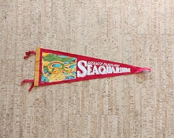 Miami's Fabulous Seaquarium Vintage Souvenir Pennant