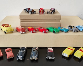 Collection of 18 Vintage Toy Convertible Car Lot
