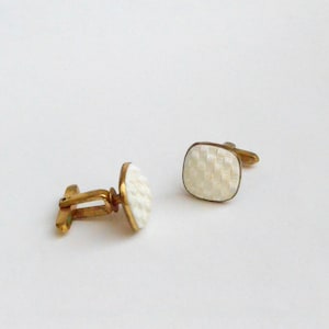 Hickok White Woven Pattern Cufflinks