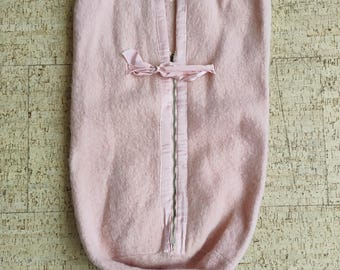 Pink Wool Vintage Snuggle Rug Baby Sack