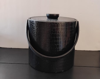 Black Reptile Print Vintage Ice Bucket TWSBW-45