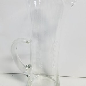 Groovy Etched  Mid-Century Pitcher bin 25a