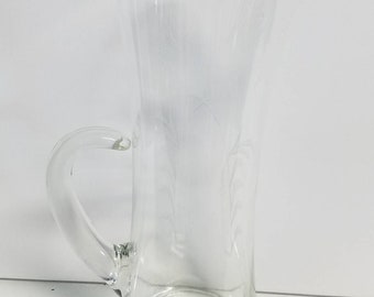 Groovy Etched  Mid-Century Pitcher