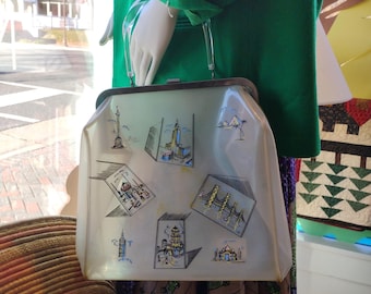 Fabulous 60s Clear Globe Trotting Handbag