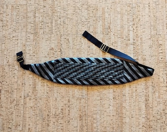 Vintage Mel Howard Black and Silver Cummerbund TWSVT-38