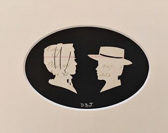 Mr. and Mrs. Silhouette by David Jenkins DBJ2621 original art